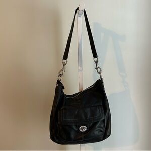 Coach Penelope Pebbled Leather Black Handbag